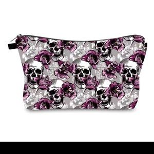 New Skull and flowers make up or accessory bag